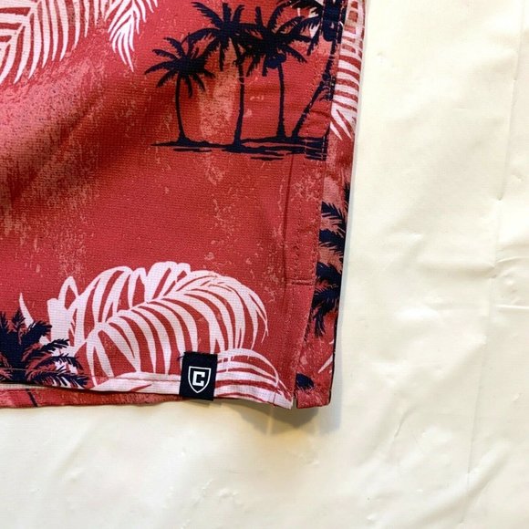 Chaps Button Down Shirt Mens Medium Tropical Short Sleeve Wicking Sun Protection - Picture 6 of 12